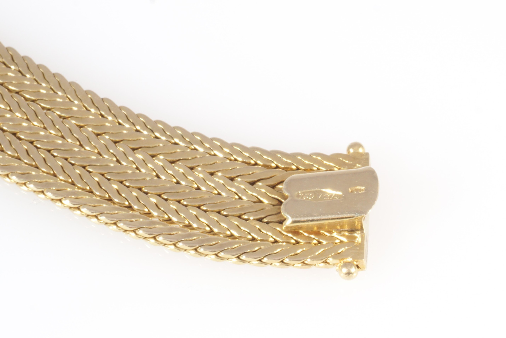 750 six-rowed gold bracelet, 18K Gold sechsreihige Armband, - Image 5 of 5