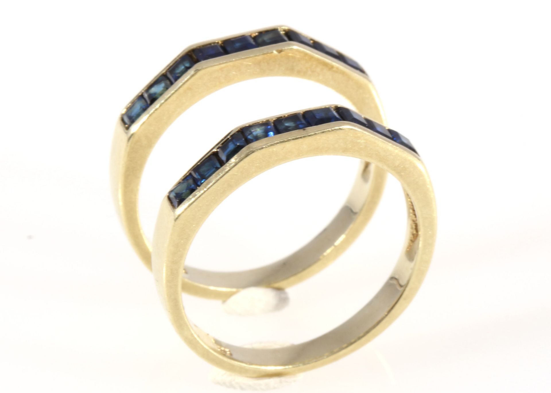 585 gold 2 rings with sapphires, 14K Gold 2 Ringe mit Saphiren, - Image 2 of 5
