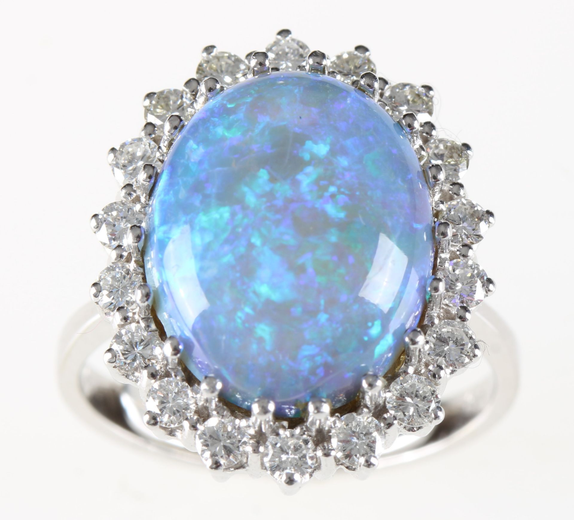 585 Gold Opalring mit IF Brillanten ca. 0.5ct, 14K opal ring with IF diamonds, - Bild 2 aus 6