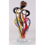 Murano Glas Skulptur Niki de Saint Phalle Stil kurvige Frau, italian glass sculpture chubby lady,