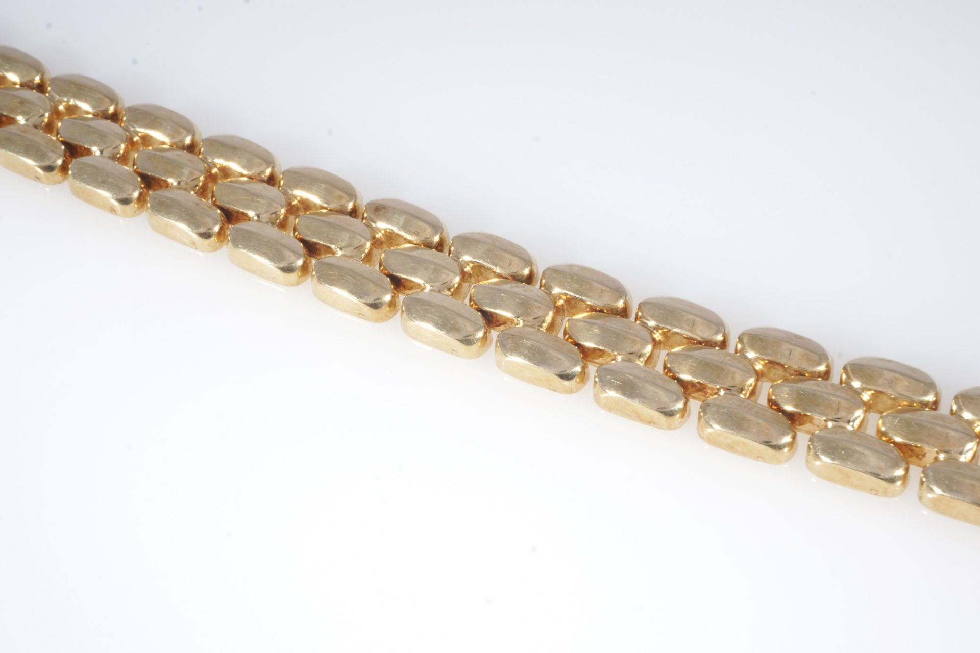 585 gold solid link bracelet, 14K Gold breites Gliederarmband, - Image 3 of 4