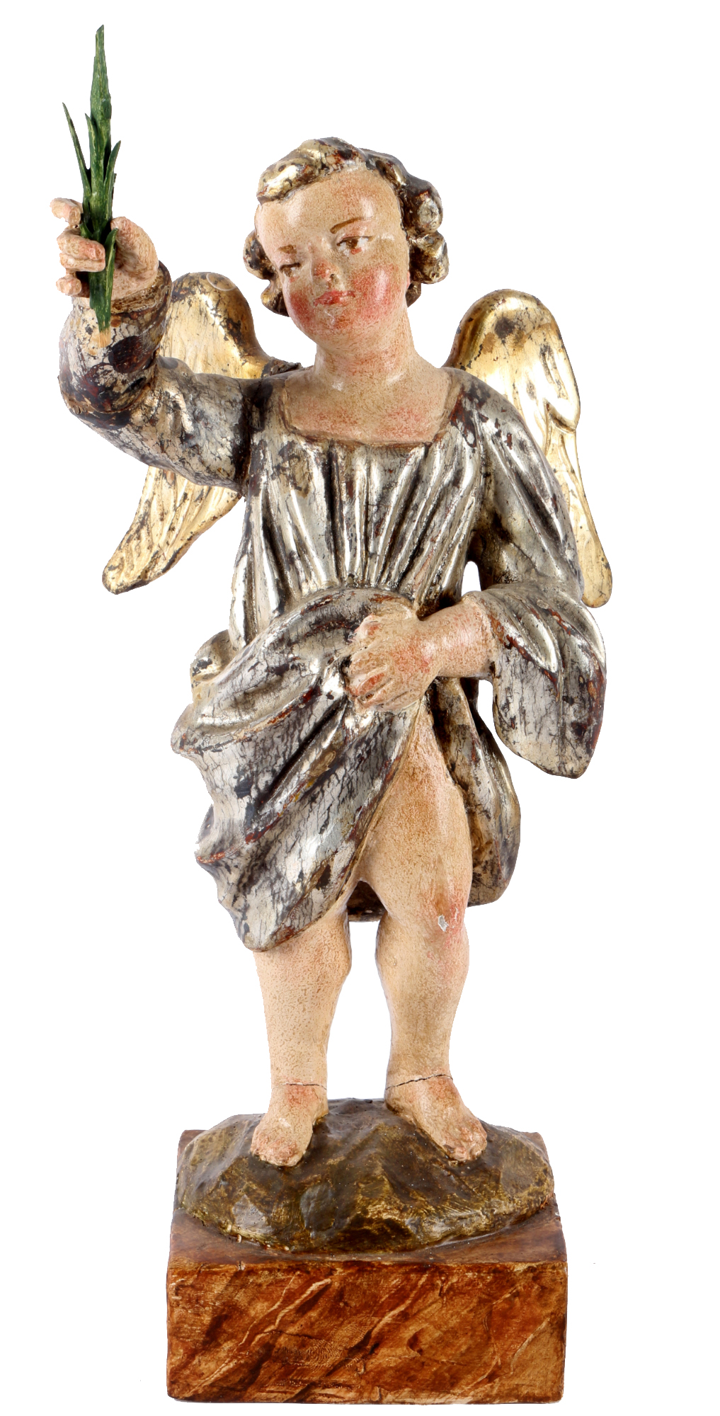 Baroque angel with palm twig 18th cenutry, Barock Engel mit Palmzweig 18. Jahrhundert,