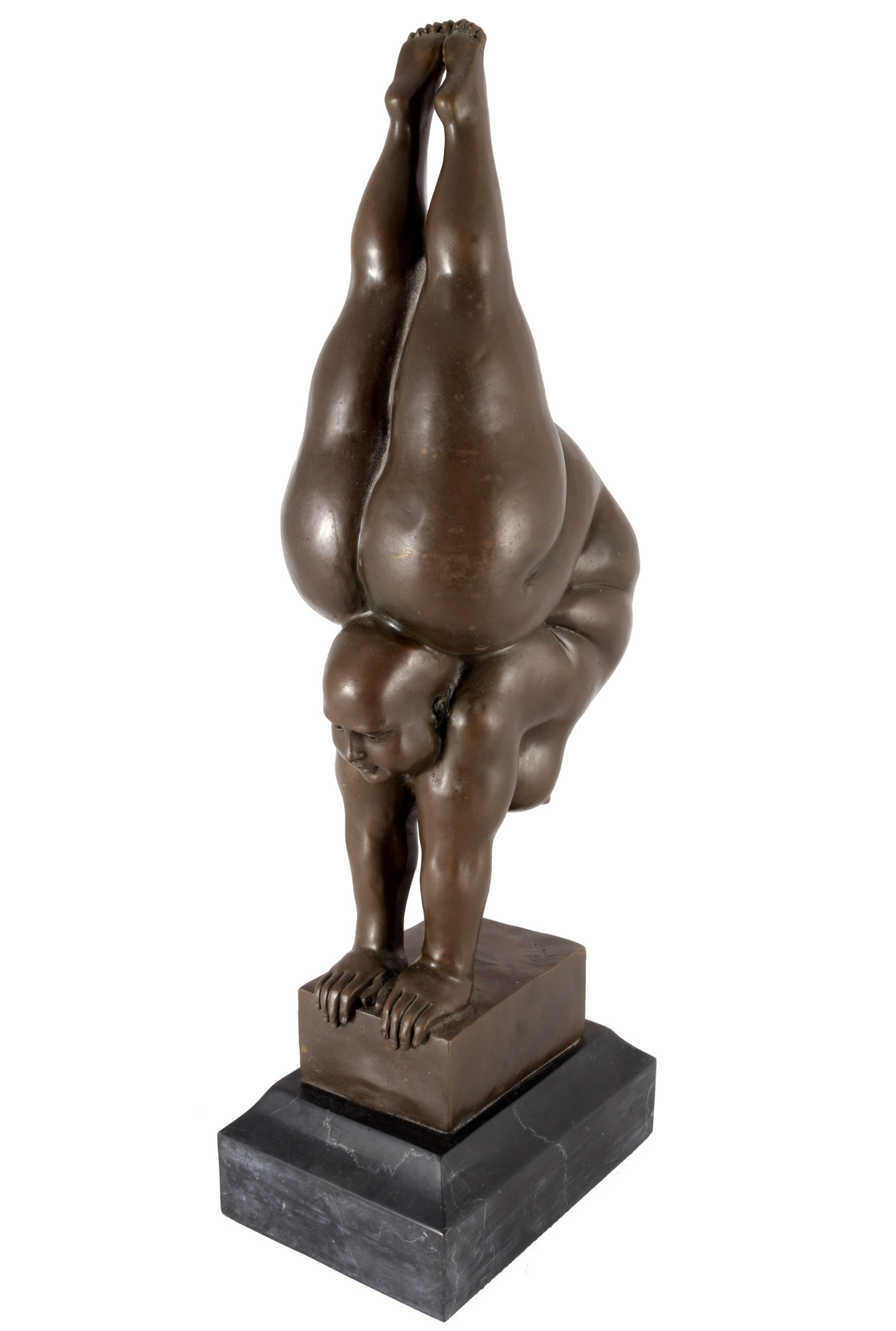 Miguel Fernando Lopez (1955) bronze thick gymnast, dicke Turnerin,