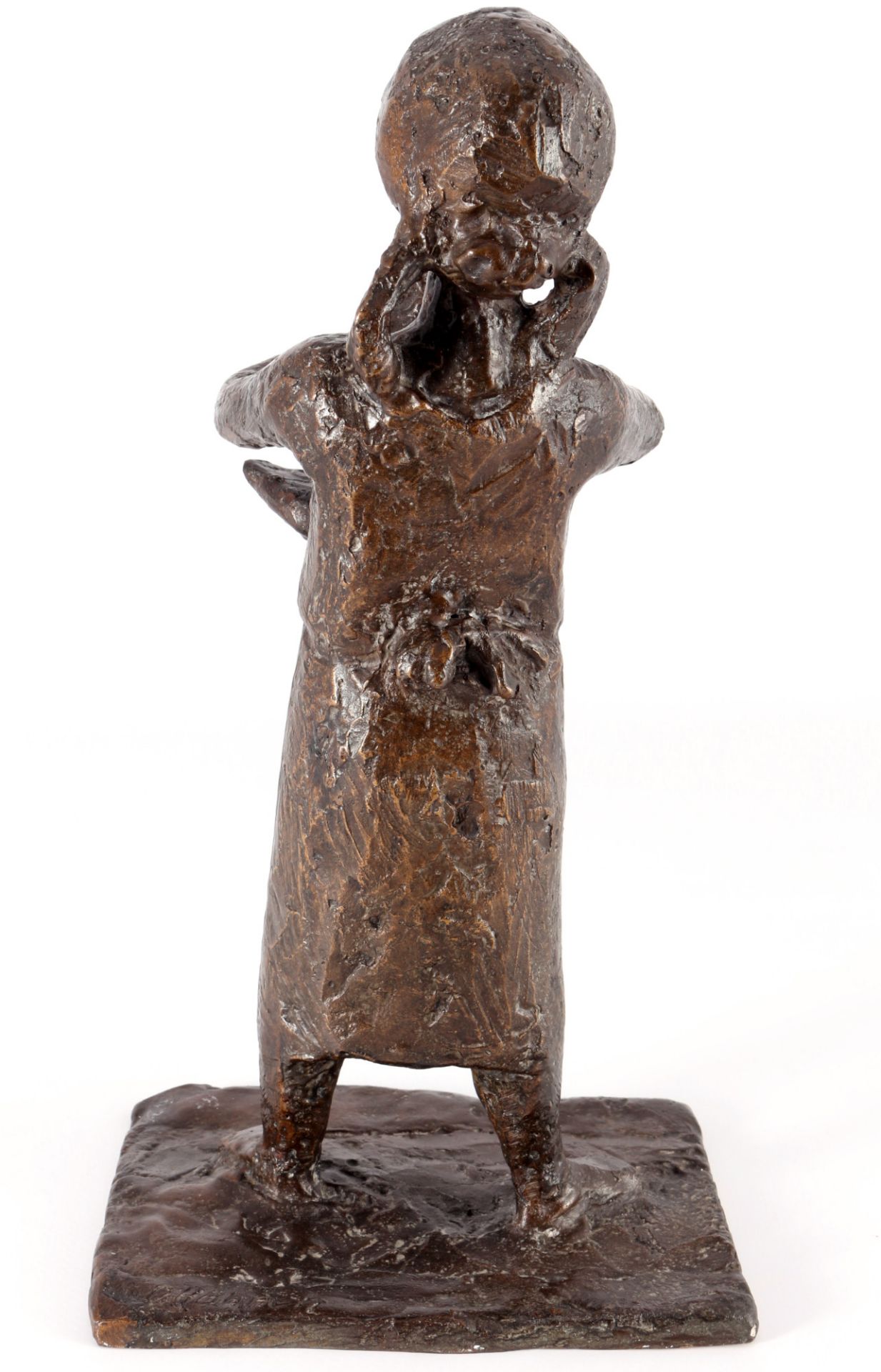 Olaf Hoehnen (1933-2009) Bronze Mädchen mit Hahn, girl with rooster, - Bild 3 aus 6