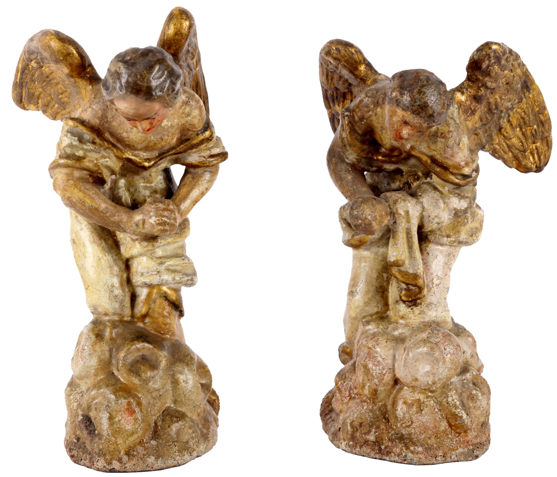 Baroque pair of praying angels 18th cenutry, Barock Paar betende Engel 18. Jahrhundert,