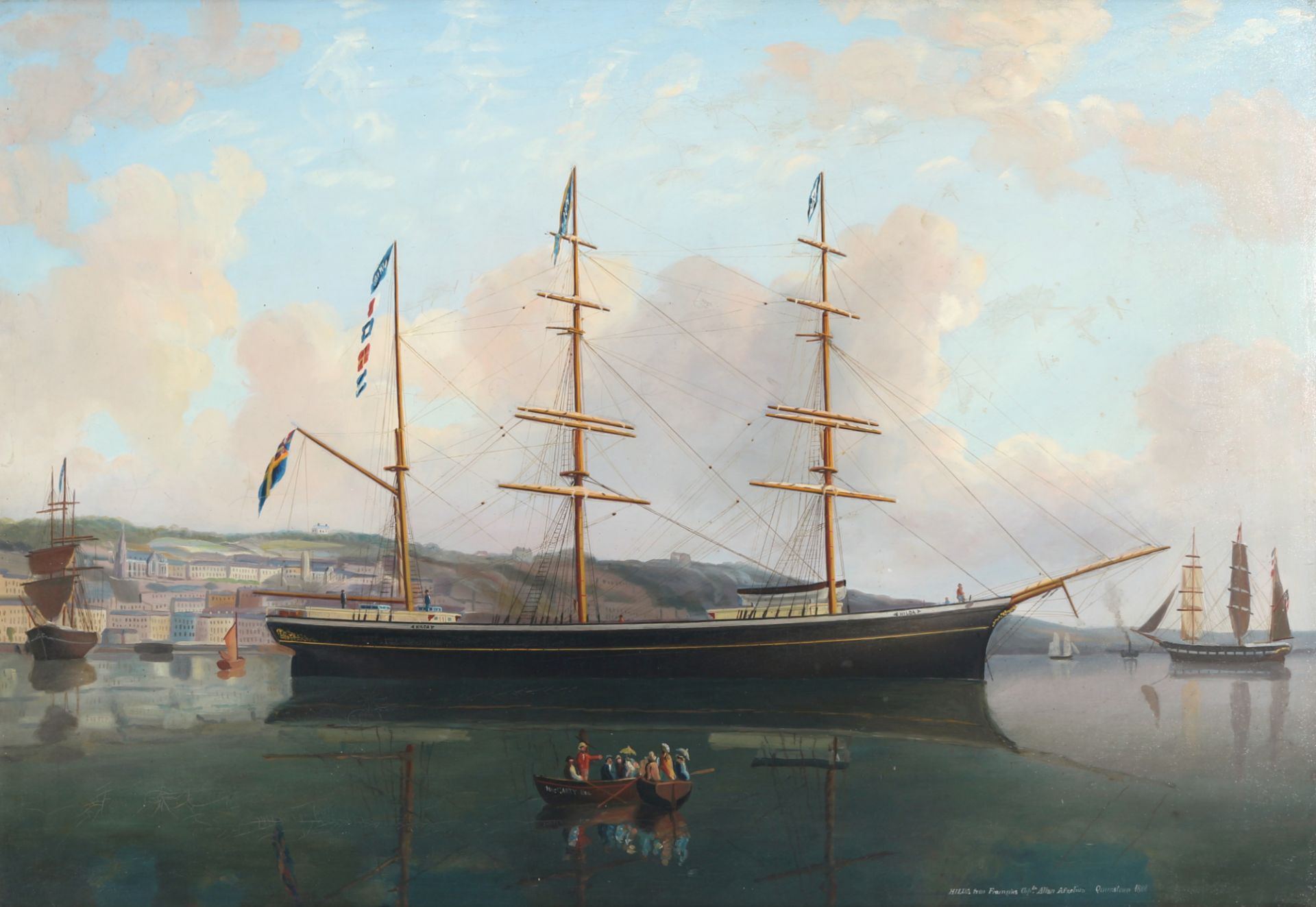 Mac Carty 19. Jahrhundert, Dreimaster Hilda in Queenstone 1888, three-mast ship Hilda in Queenstone,