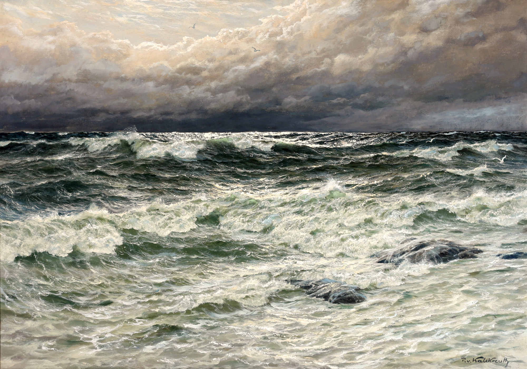 Patrick von Kalckreuth (1892-1970) stormy sea, stürmische See,