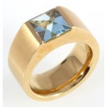 750 Gold massiver Ring mit Aquamarin, 18K gold solid ring with aquamarine,