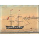 Marinemalerei 19. Jahrhundert englischer Zweimastklipper Agenoria Montrosee, marine painting 19th ce