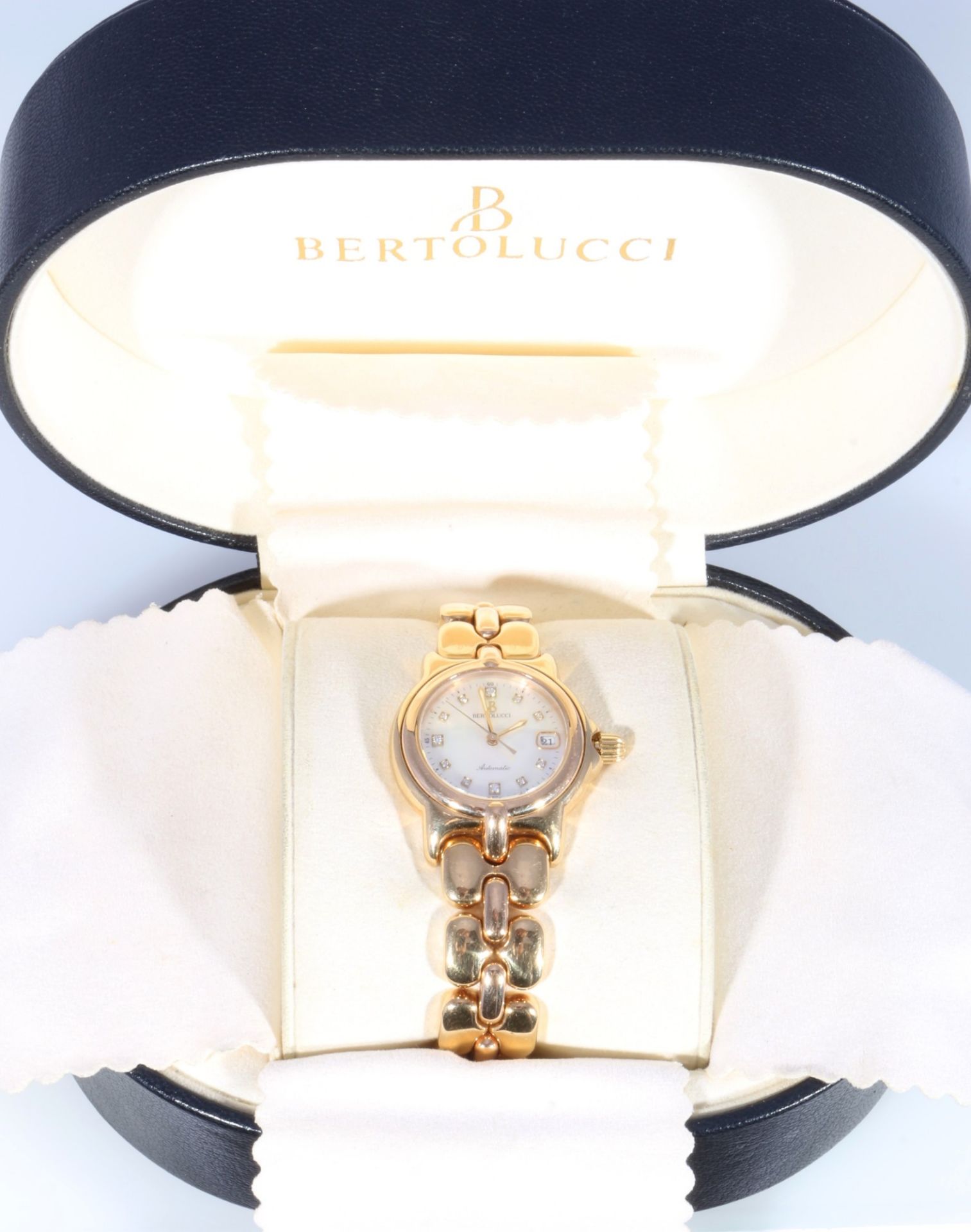 Bertolucci Pulchra 750 Gold Damen Armbanduhr mit Diamanten, 18K women's wrist watch with diamonds, - Bild 3 aus 9