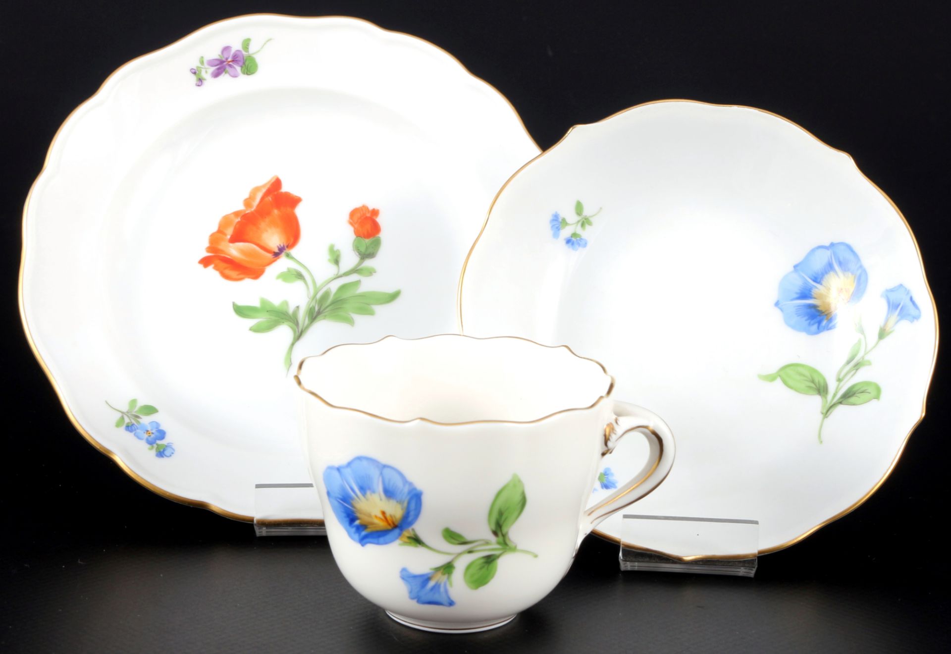 Meissen Blume Mokkaservice für 6 Personen, mocha coffee service for 6 pers., - Bild 2 aus 7