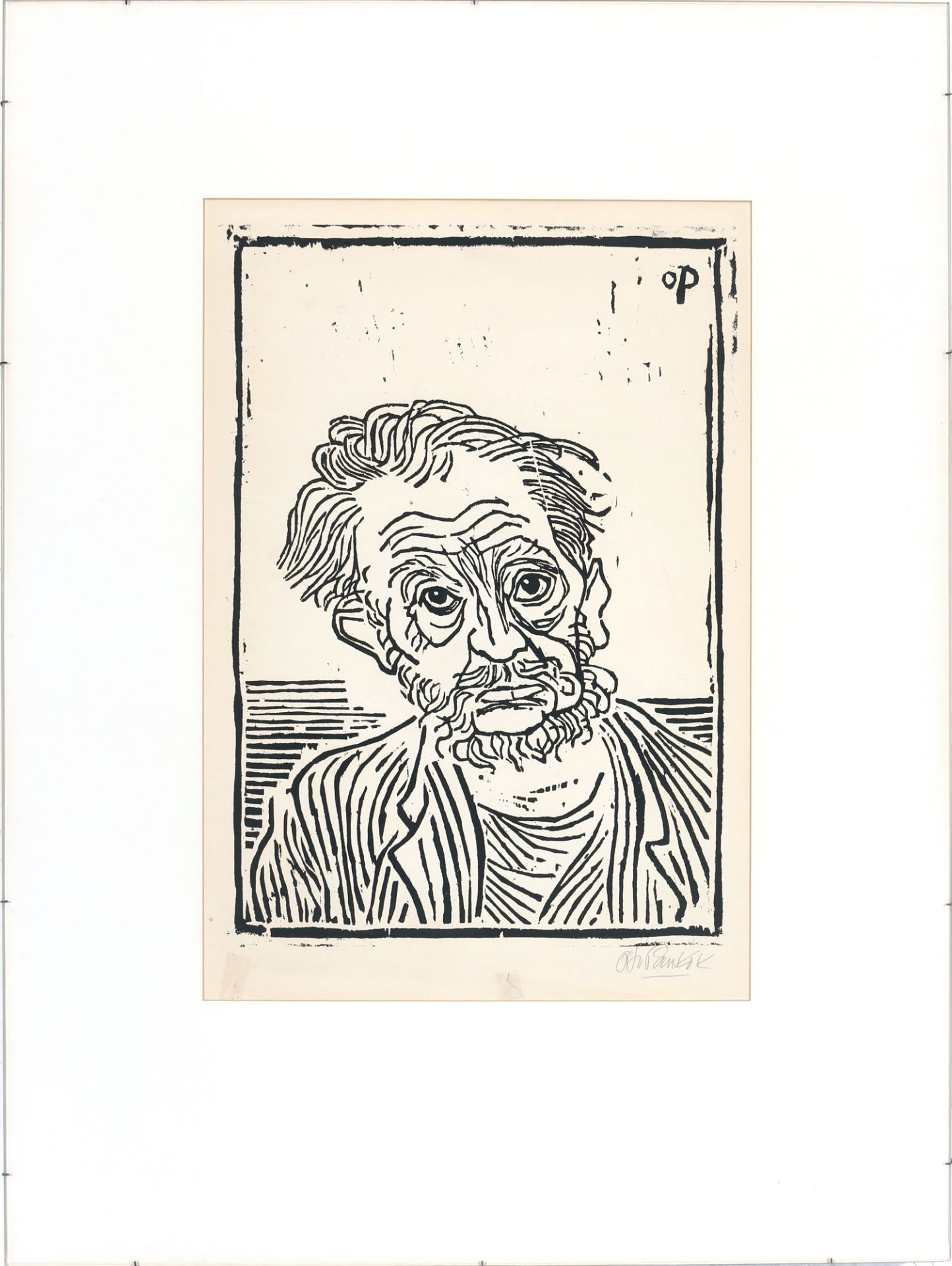 Otto Pankok (1893-1966) Portrait Ernst Barlach II von 1943, woodcut portrait, - Bild 2 aus 3