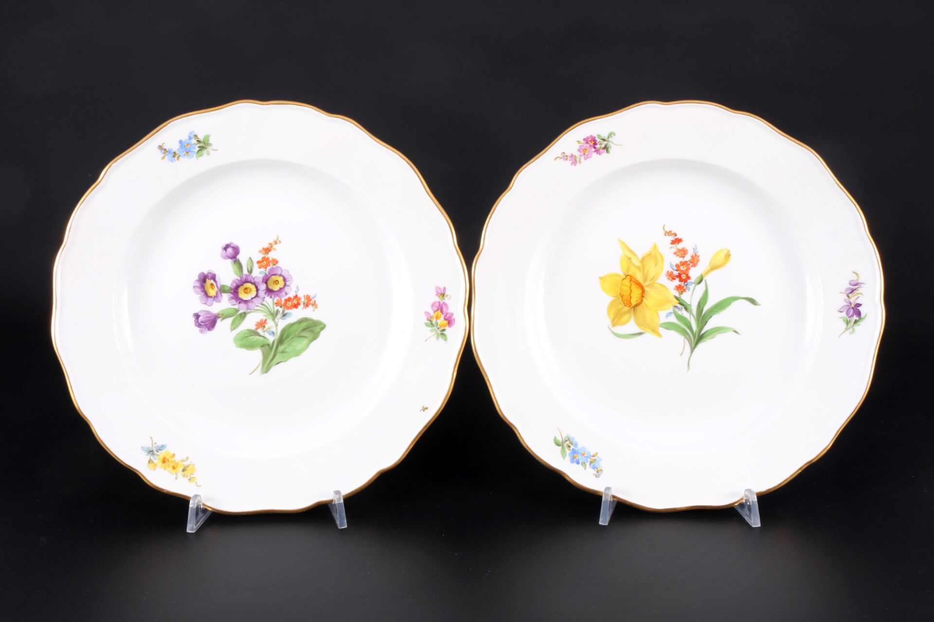 Meissen Blume 7 Speiseteller 1.Wahl, Pfeifferzeit, dinner plates 1st choice, - Bild 2 aus 6