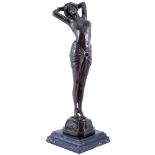 Große Bronze Art Deco Tänzerin, bronze Art Deco dancer,