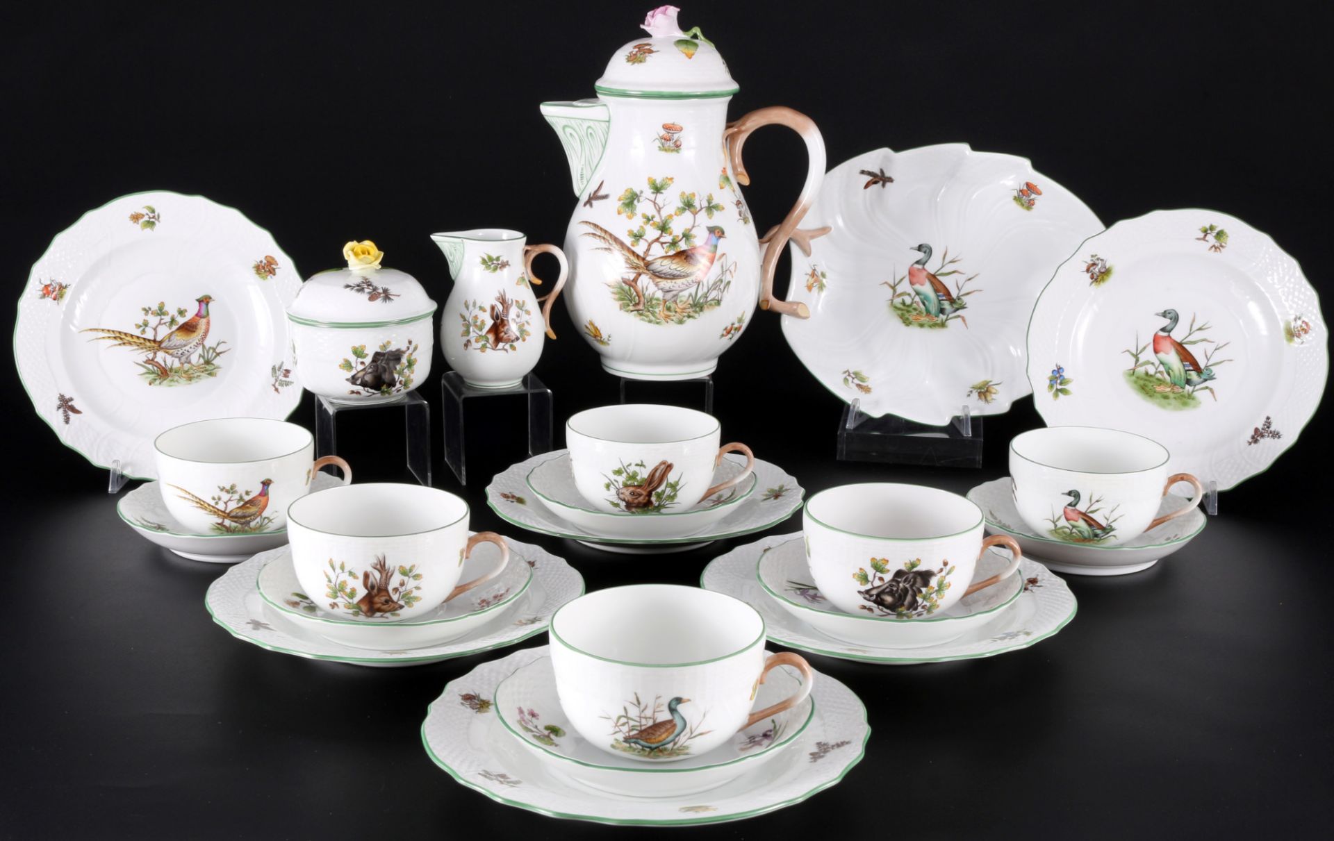 Herend Hunters Trophies Teeservice für 6 Personen, tea service for 6 pers.,