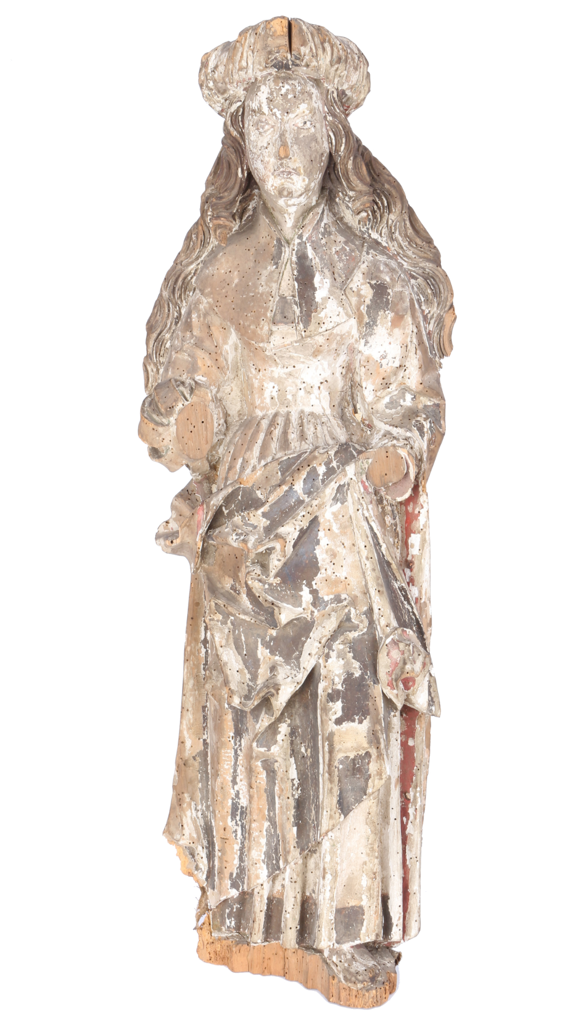 Baroque 16th/17th century figure of a saint, Barock 16./17. Jahrhundert Heiligenfigur,