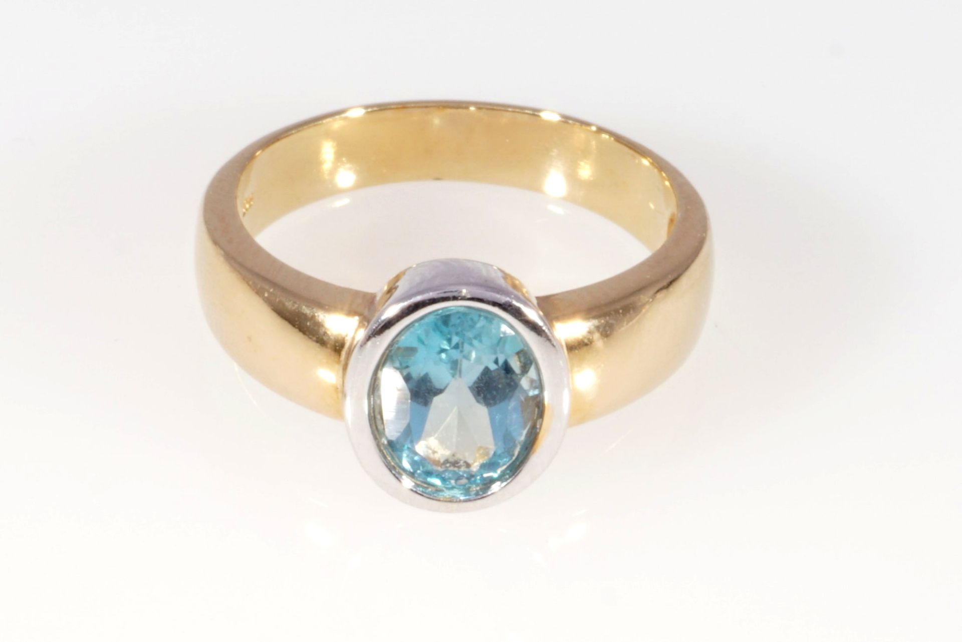 585 Gold Aquamarin Ring , 14K gold aquamarine ring, - Bild 3 aus 4