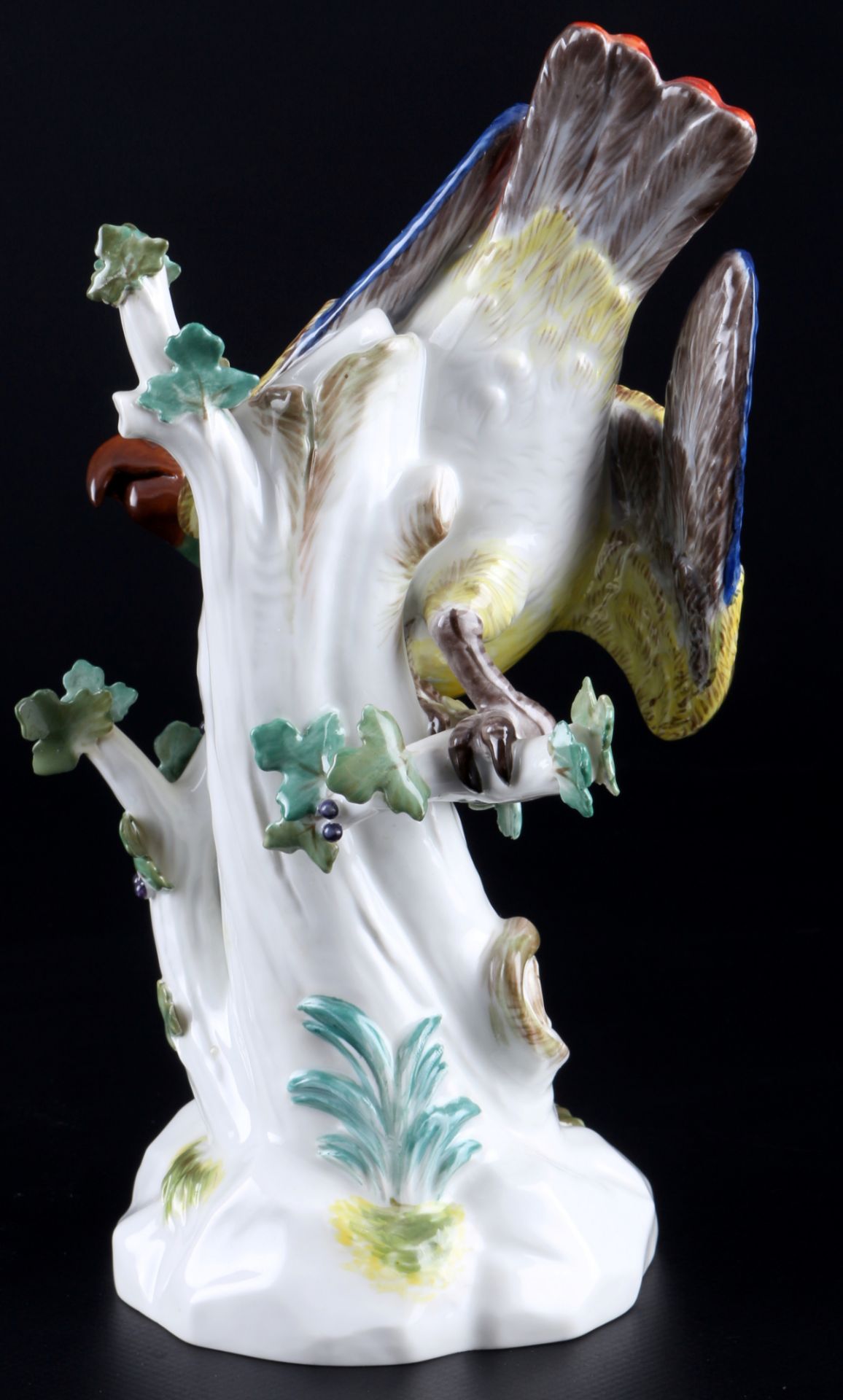 Meissen Papagei auf Stamm 1.Wahl, J.J. Kaendler, parrot on tree trunk 1st choice, - Bild 4 aus 5