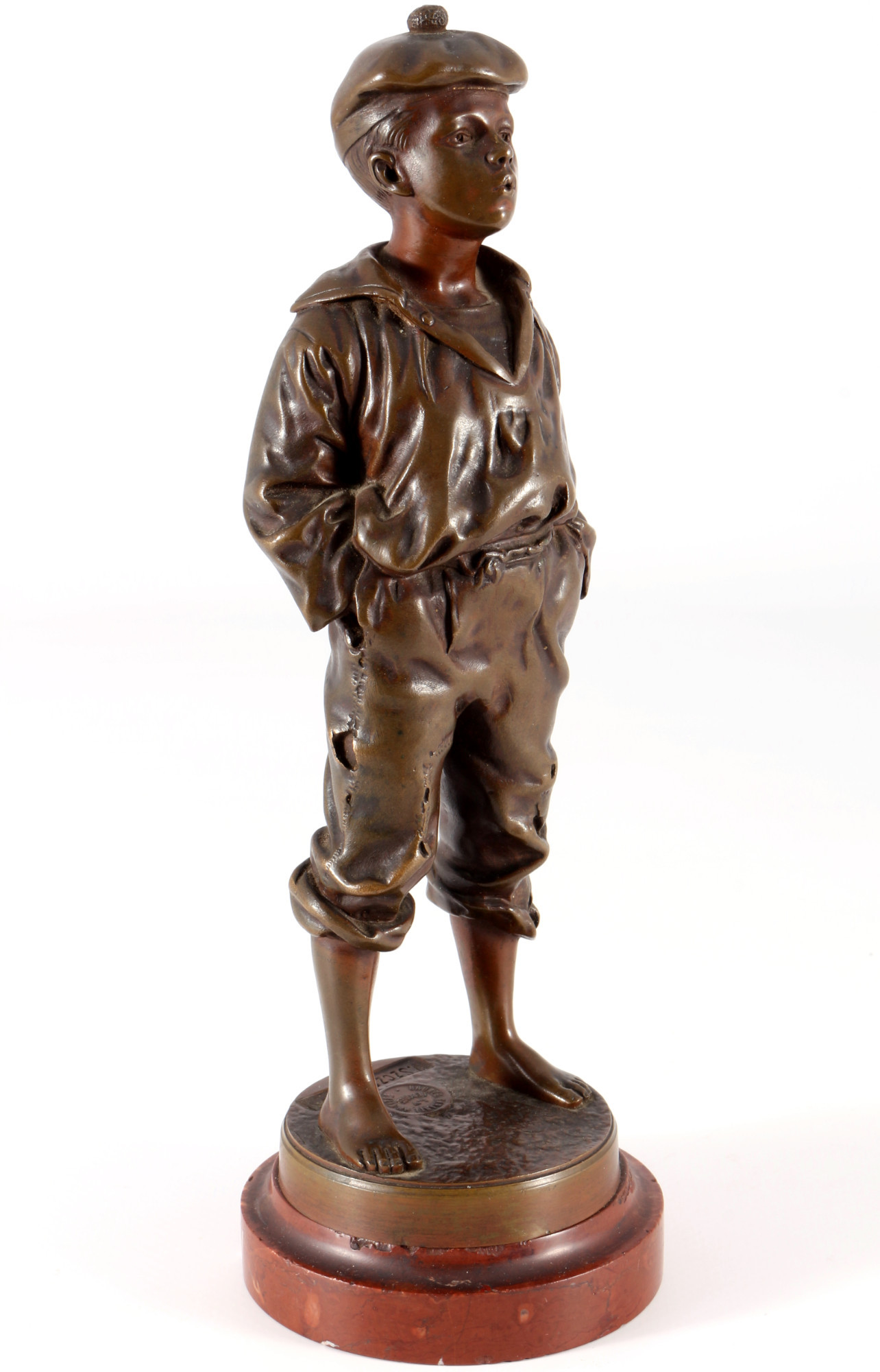 Vlaclav Szczeblewesky (1888-1965) bronze whistling boy, pfeifender Junge, - Image 2 of 5