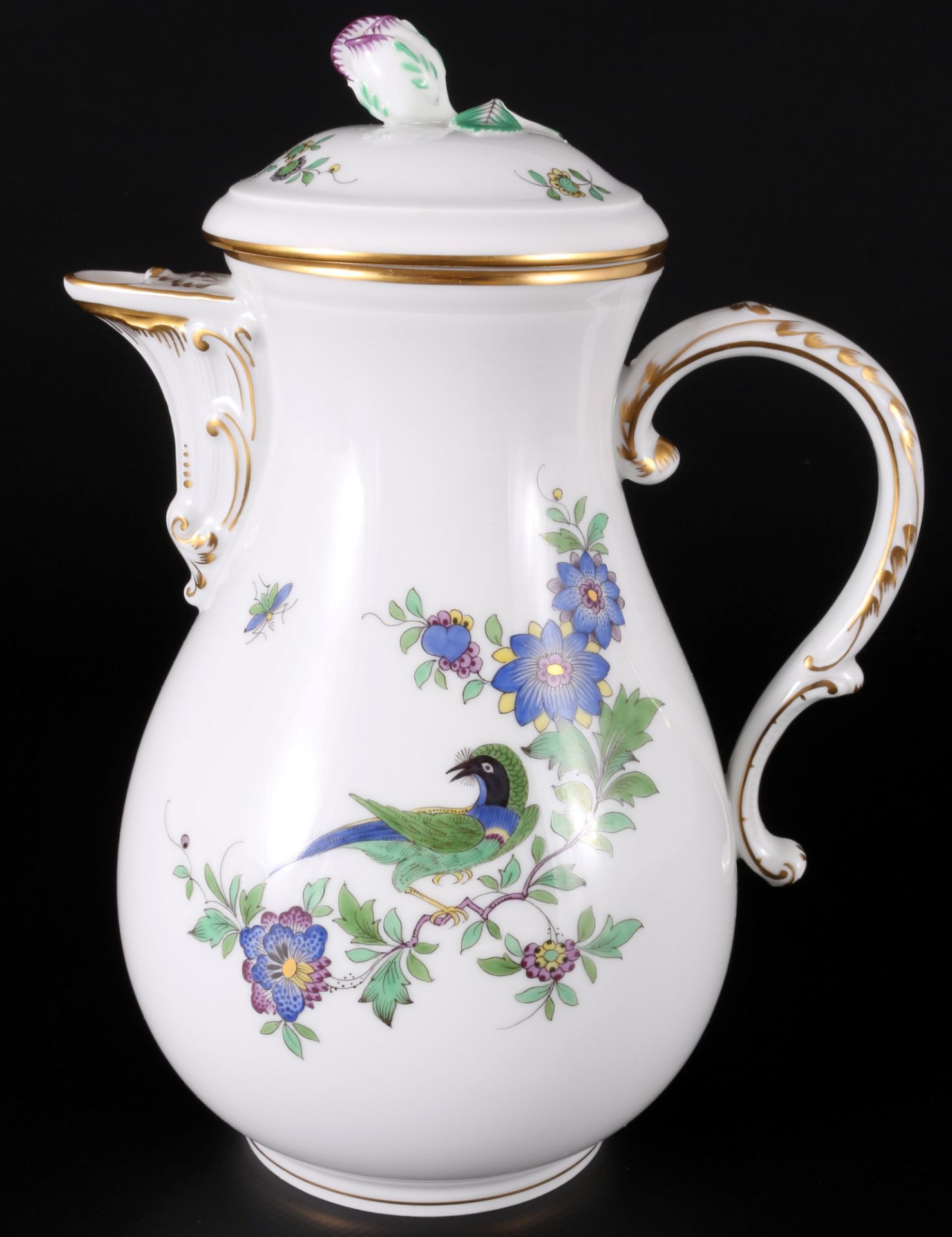 Meissen indische Fels-, Blumen und Vogelmalerei Kaffeeservice für 8 Personen 1.Wahl, coffee service  - Bild 3 aus 6