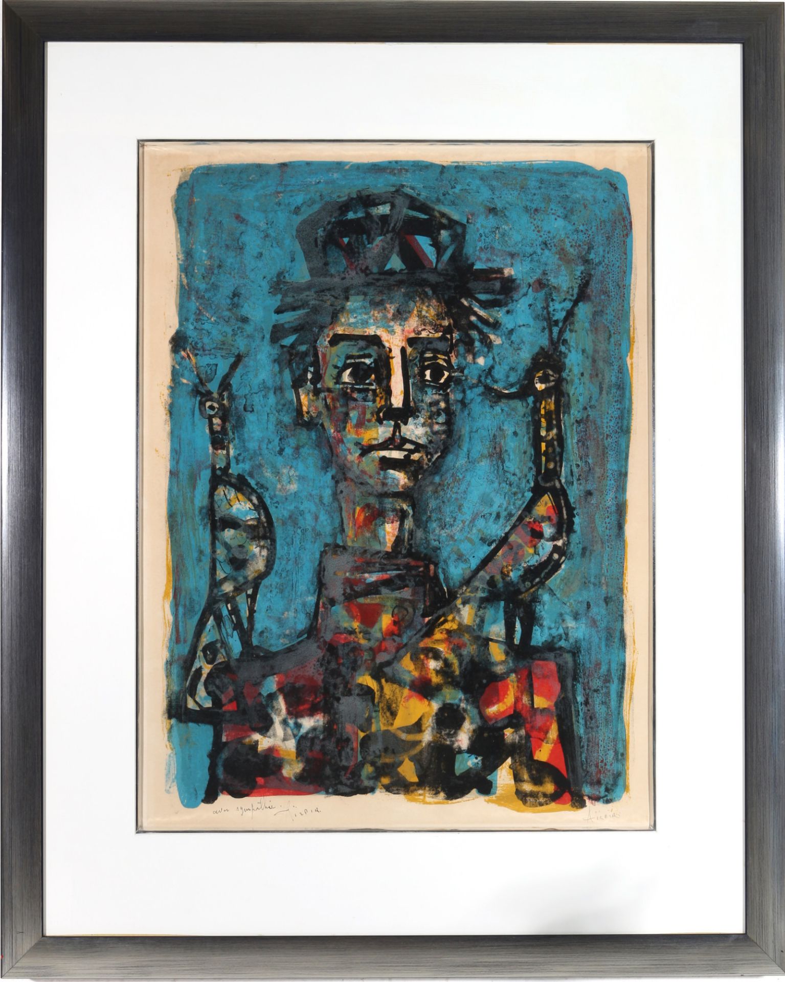 Paul Aizpiri (1919-2016) abstract male portrait, abstraktes Männerportrait, - Image 2 of 4