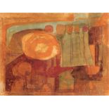 Joseph Fassbender (1903-1974) abstrakte Komposition in Orange 1964, abstract composition,