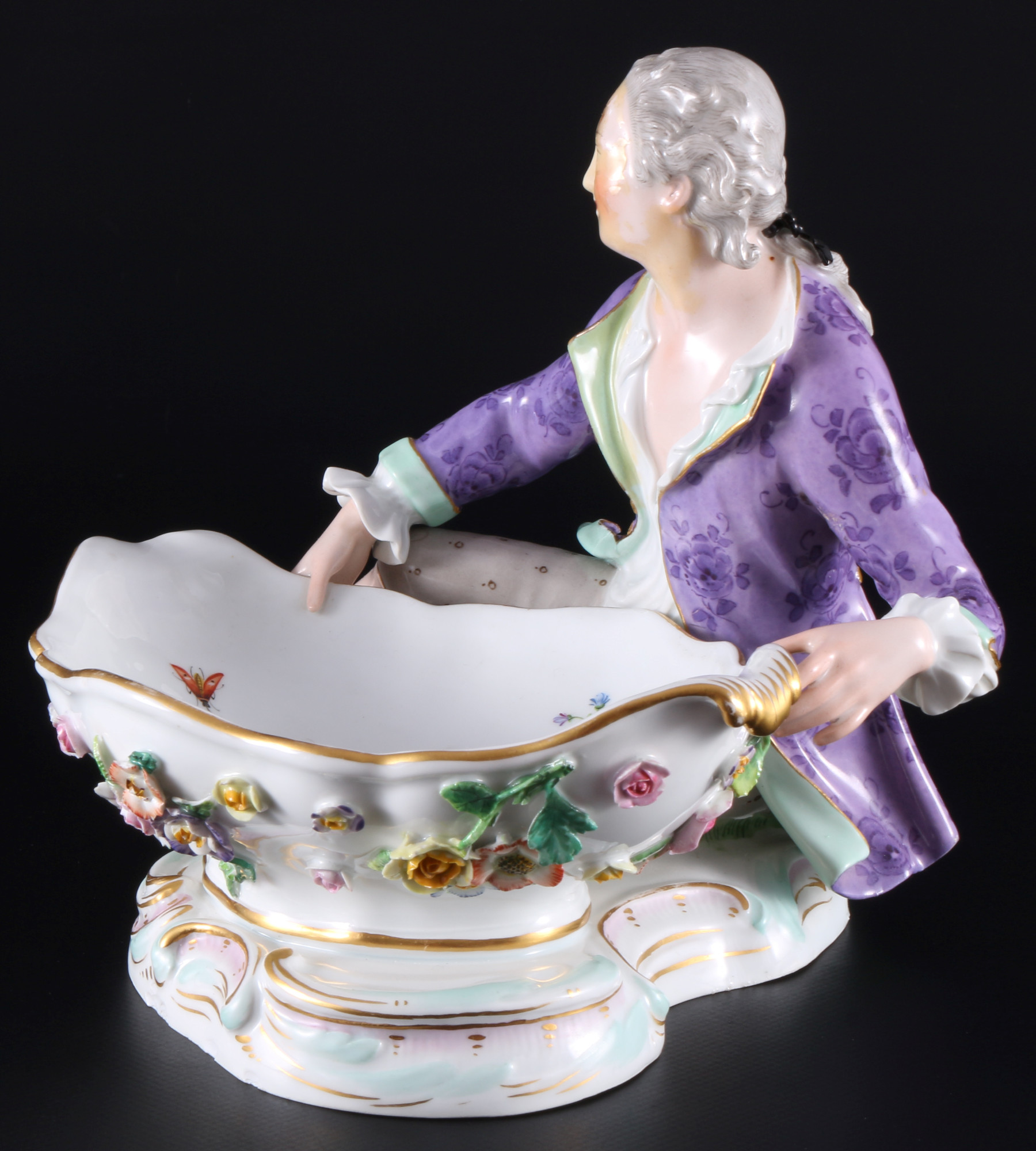 Meissen large figural bowl with cavalier, Figurenschale mit Kavalier, - Image 2 of 5