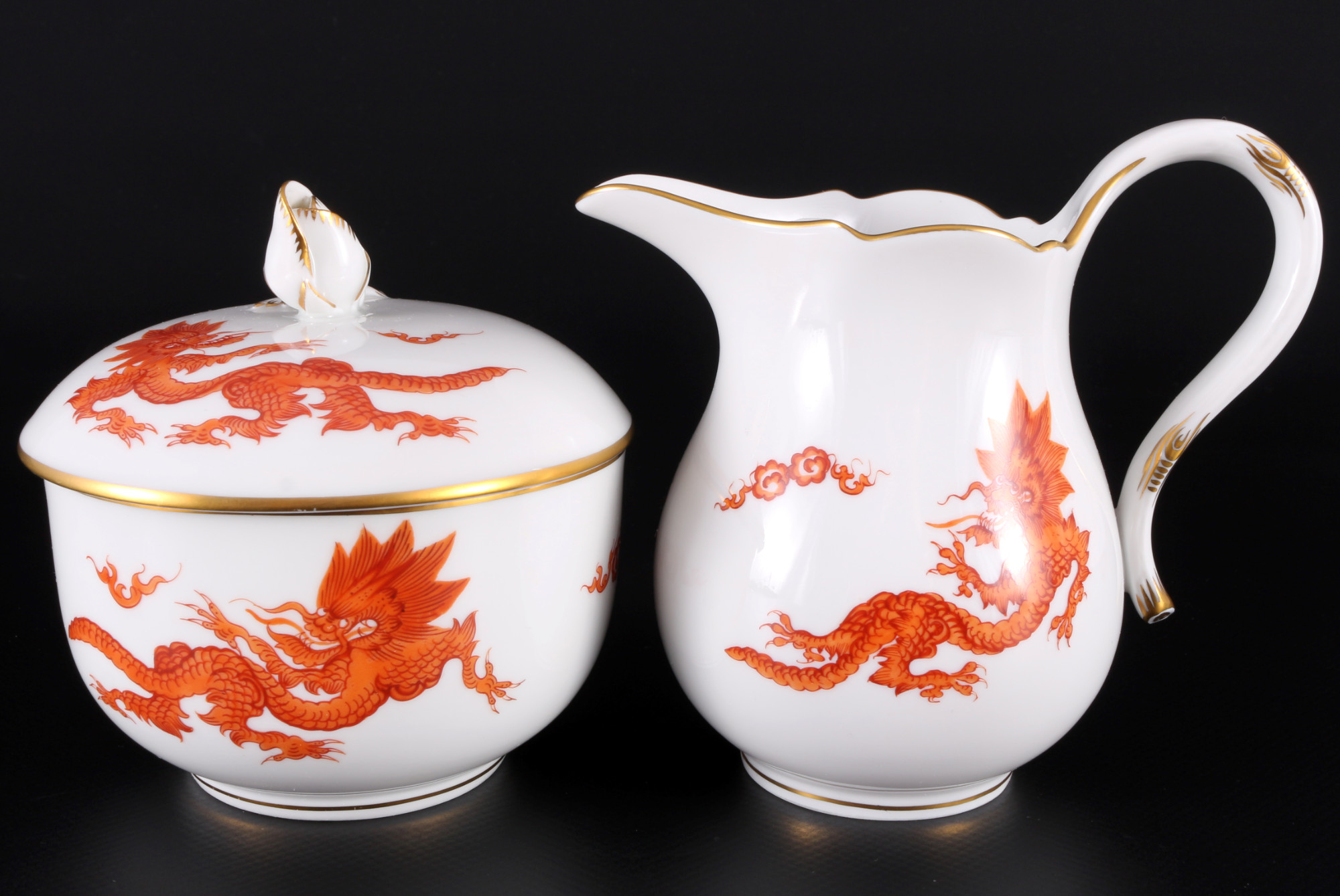 Meissen Red Ming Dragon coffee service for 8 pers. 1st choice, Mingdrache Kaffeeservice für 8 Person - Image 4 of 6