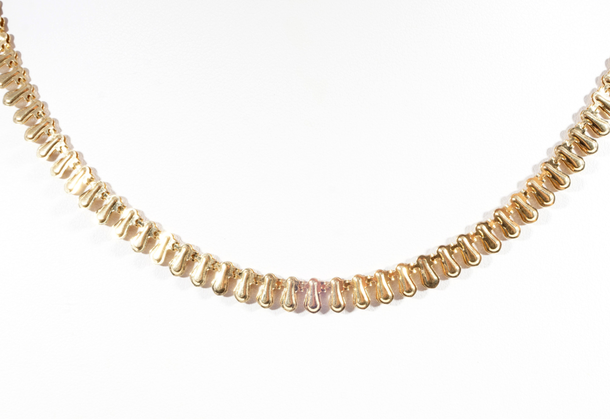 750 gold necklace in drop shape, 18K Gold Collier / Halskette in Tropenform, - Image 3 of 4