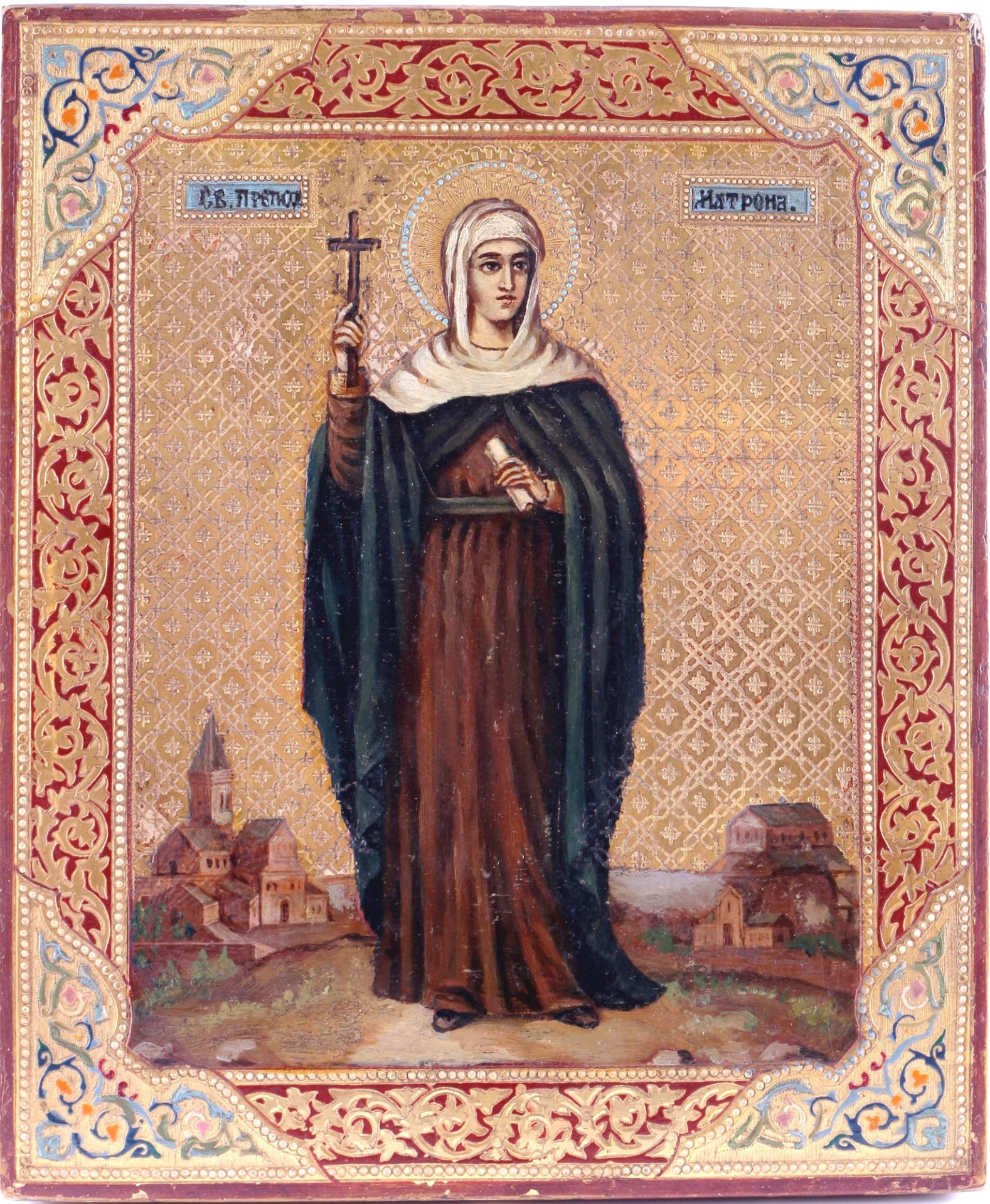 Russland Ikone Heilige Paraskeva Pyatnitsa um 1900, russian icon Saint Paraskeva Pyatnitsa ca. 1900,