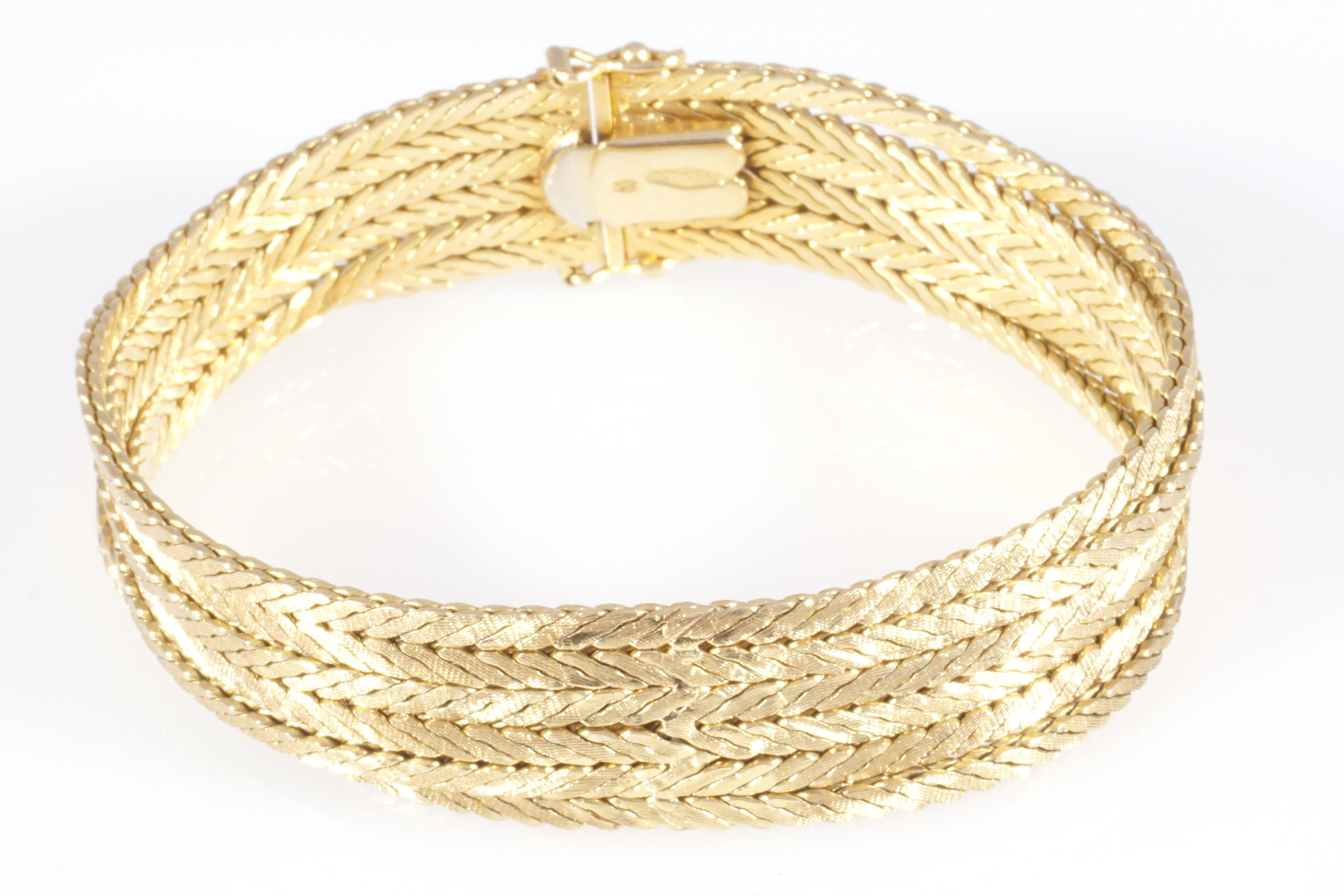 750 six-rowed gold bracelet, 18K Gold sechsreihige Armband, - Image 3 of 5