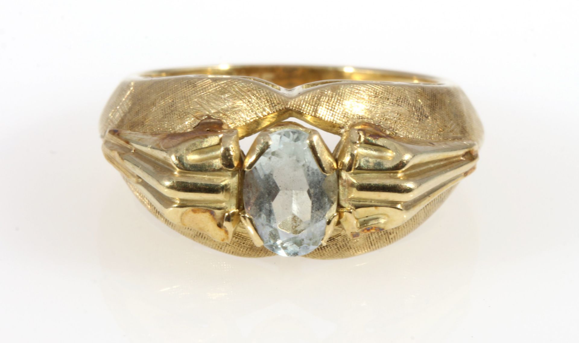 585 Gold Ring Zirkonia, 14K gold zirconia ring,