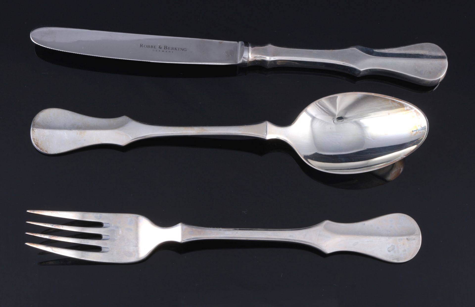 Robbe & Berking Alt Kopenhagen 800 Silber Menübesteck für 6 Personen, R&B silver menu cutlery for 6 - Bild 2 aus 4