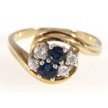 585 Gold Ring mit Saphiren und Brillanten, 14K gold ring sapphires and diamonds,