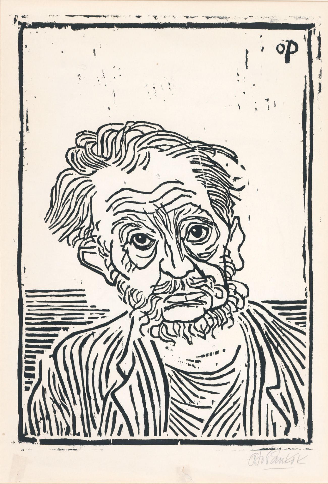 Otto Pankok (1893-1966) Portrait Ernst Barlach II von 1943, woodcut portrait,