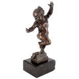 Bronze Putte Eva mit Schlange, Monogrammist CB, cherub with snake,