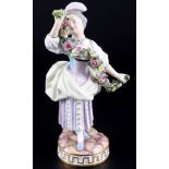 Meissen Gärtnerin mit Girlande 1.Wahl, Knaufmarke, gardener with garland 1st choice,