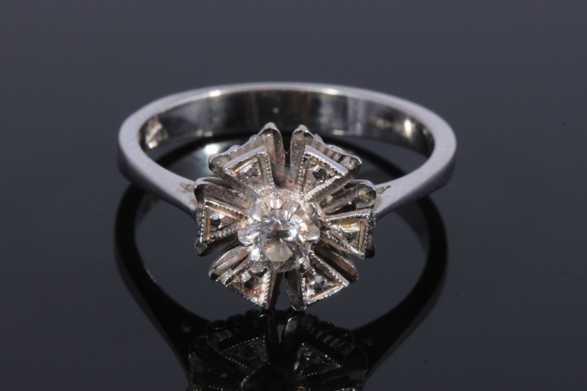 750 Gold Brillant Ring 0,2 ct, 18K gold diamond ring,