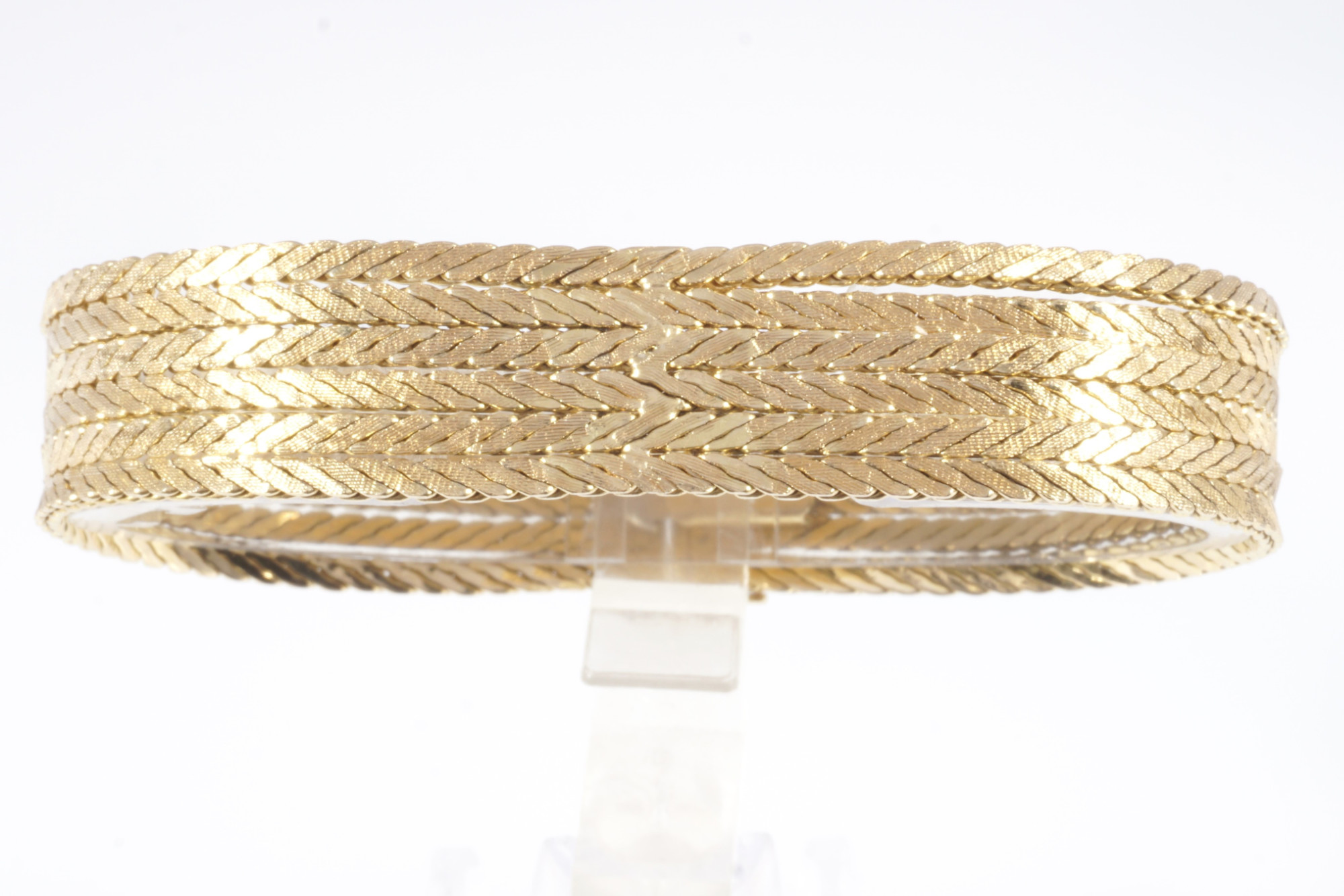 750 six-rowed gold bracelet, 18K Gold sechsreihige Armband, - Image 2 of 5