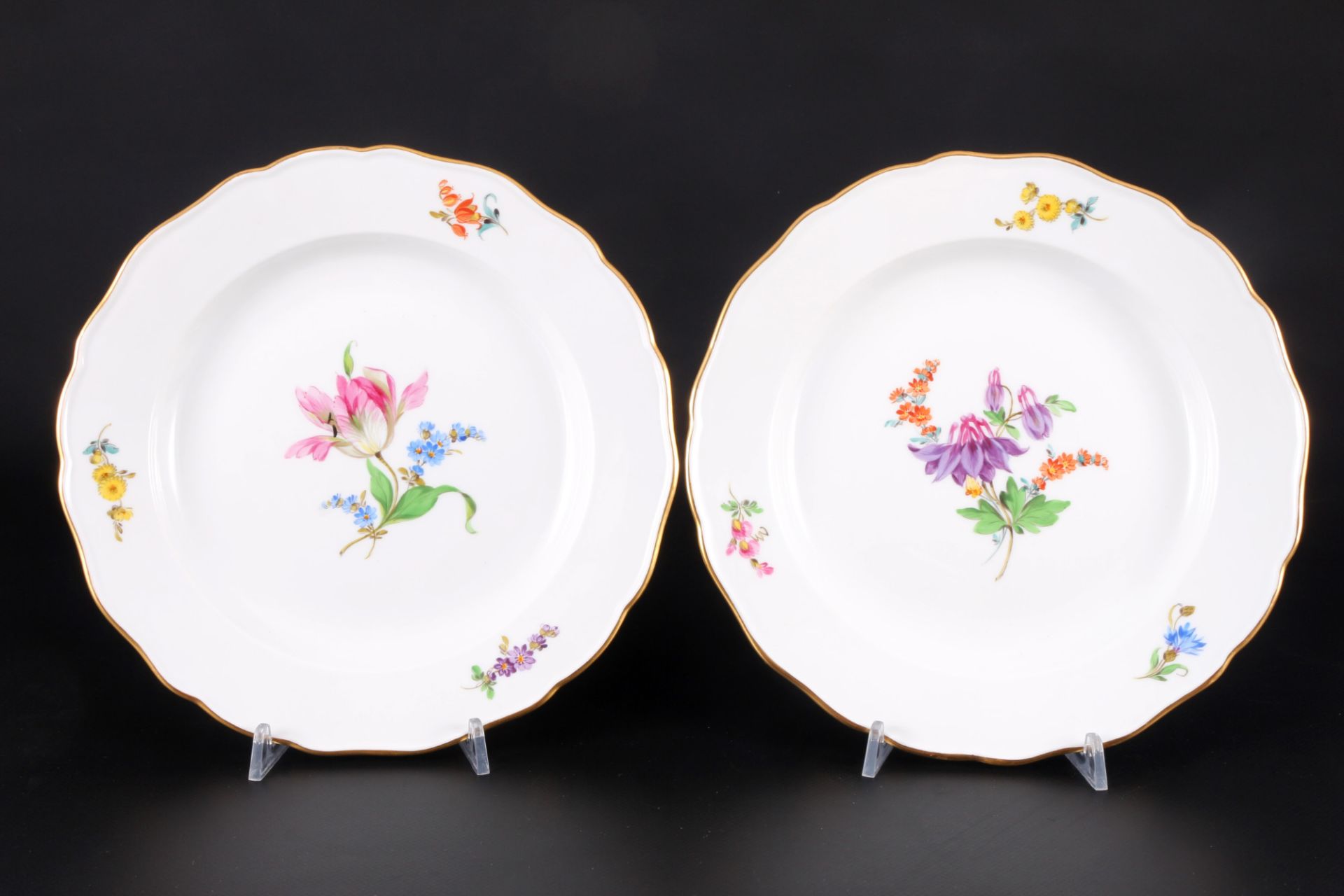 Meissen Blume 7 Speiseteller 1.Wahl, Pfeifferzeit, dinner plates 1st choice, - Bild 4 aus 6