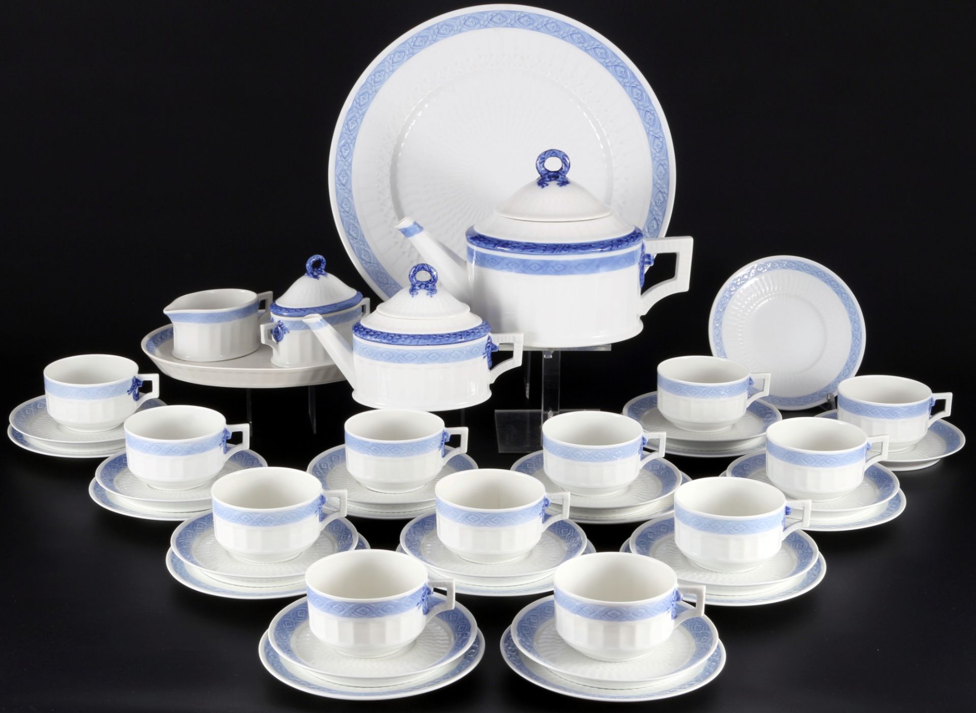 Royal Copenhagen Blauer Fächer Teeservice für 12 Personen, tea service for 12 pers.,