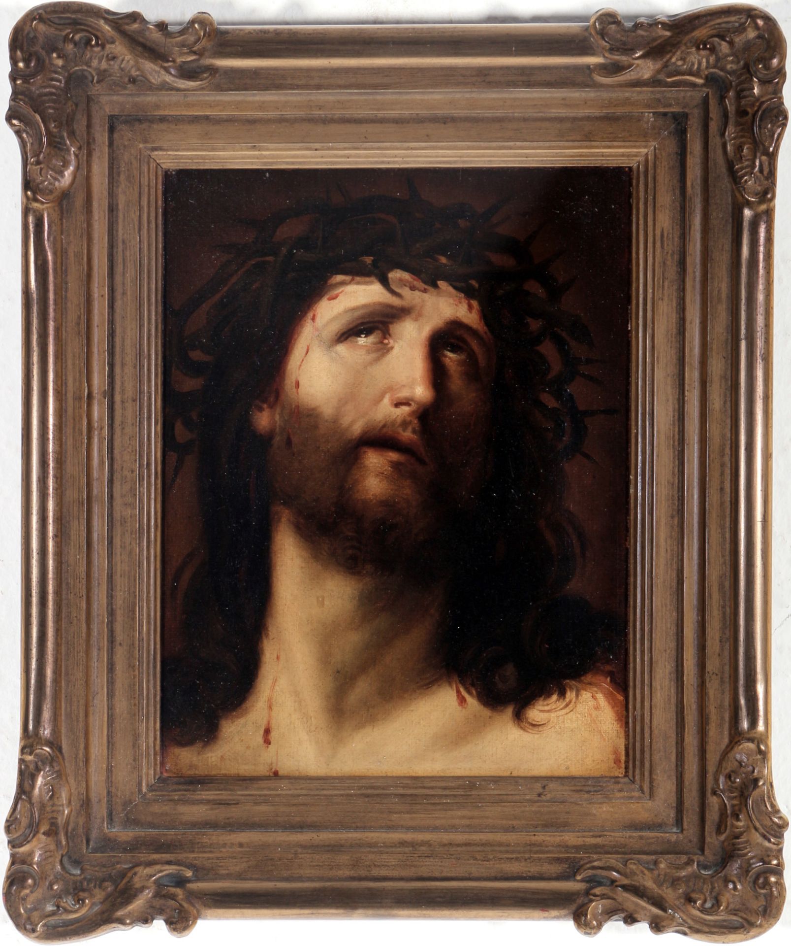 Altmeister 17./18. Jahrhundert Jesus Christus mit Dornenkrone, old master 17/18th century Jesus Ch - Bild 2 aus 3