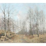 Rudolf Höckner (1864-1942) Waldlandschaft mit Spaziergängern, Forest landscape with walkers,