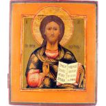 Russland Ikone Jesu Christus Pantokrator 19. Jahrhundert, russian icon Christ Pantocrator 19th centu