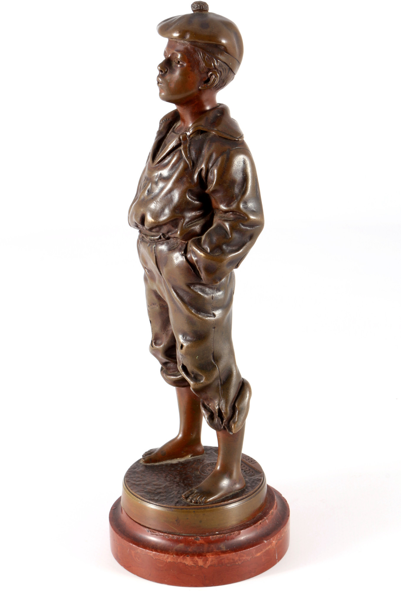 Vlaclav Szczeblewesky (1888-1965) bronze whistling boy, pfeifender Junge, - Image 3 of 5