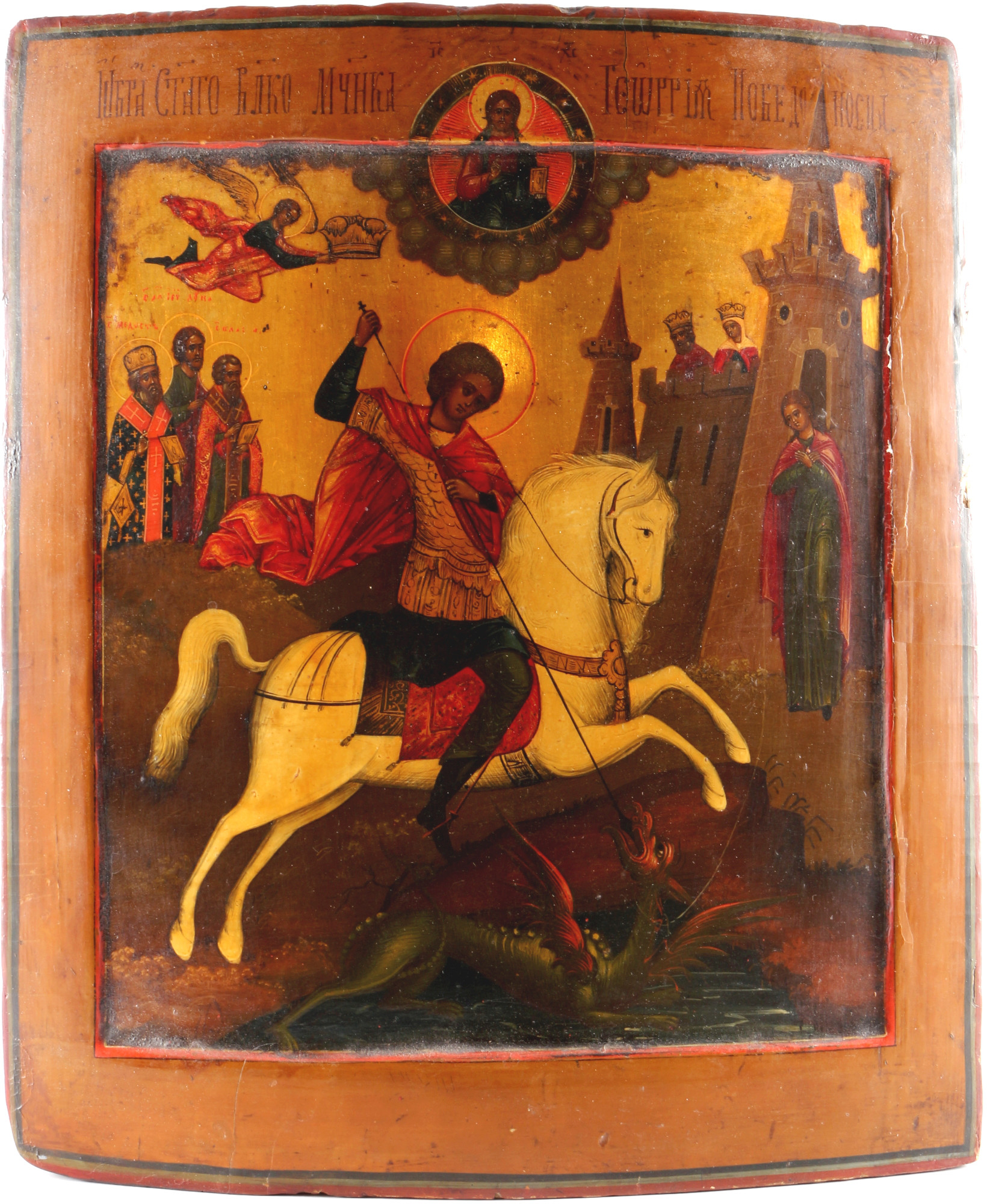 Russia icon Saint George 19th century, Russland Ikone Heiliger Georg 19. Jahrhundert,