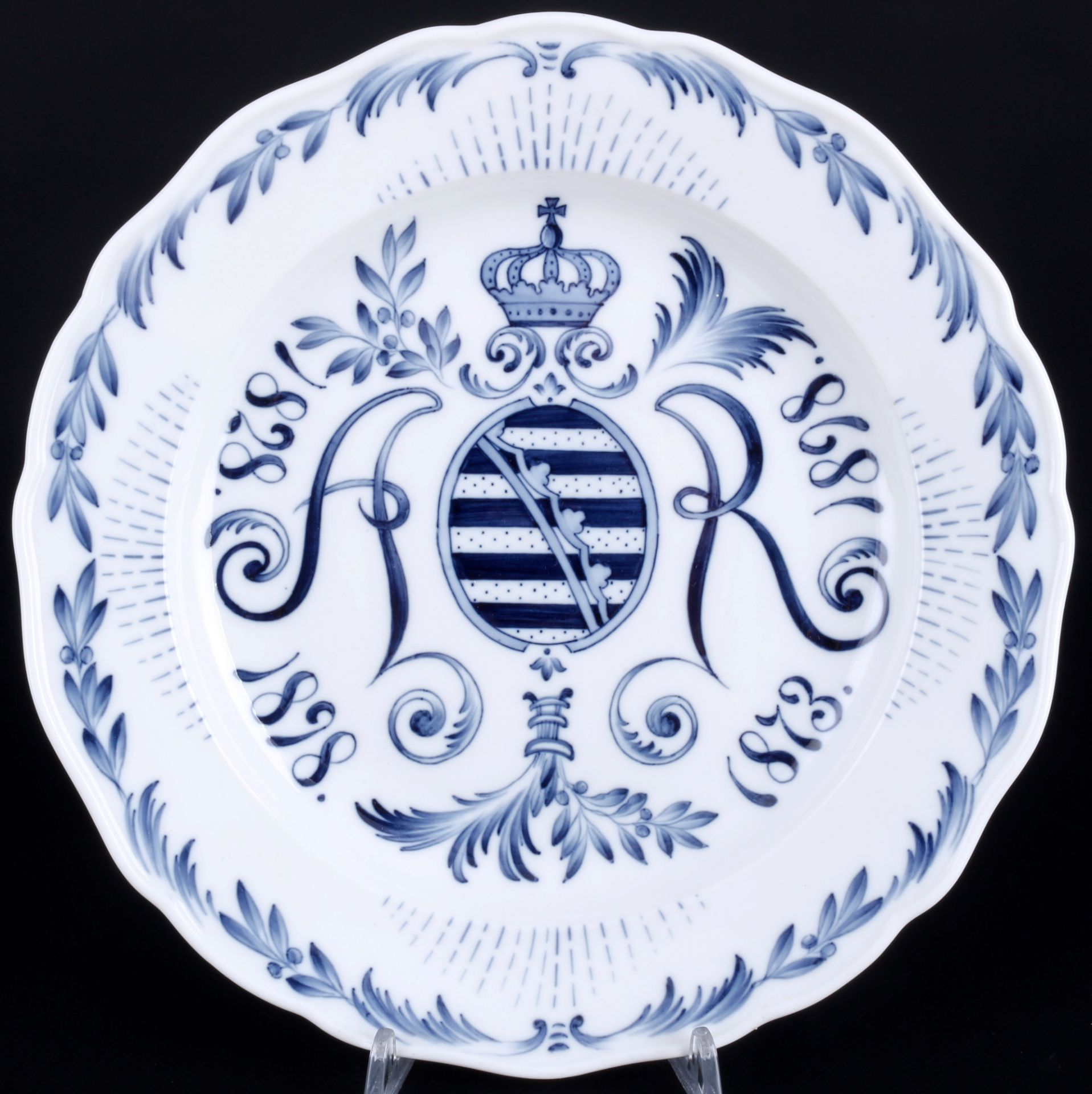 Meissen 3 Regimentsteller, Knaufmarke / Pfeifferzeit, regiment plates, - Bild 4 aus 5