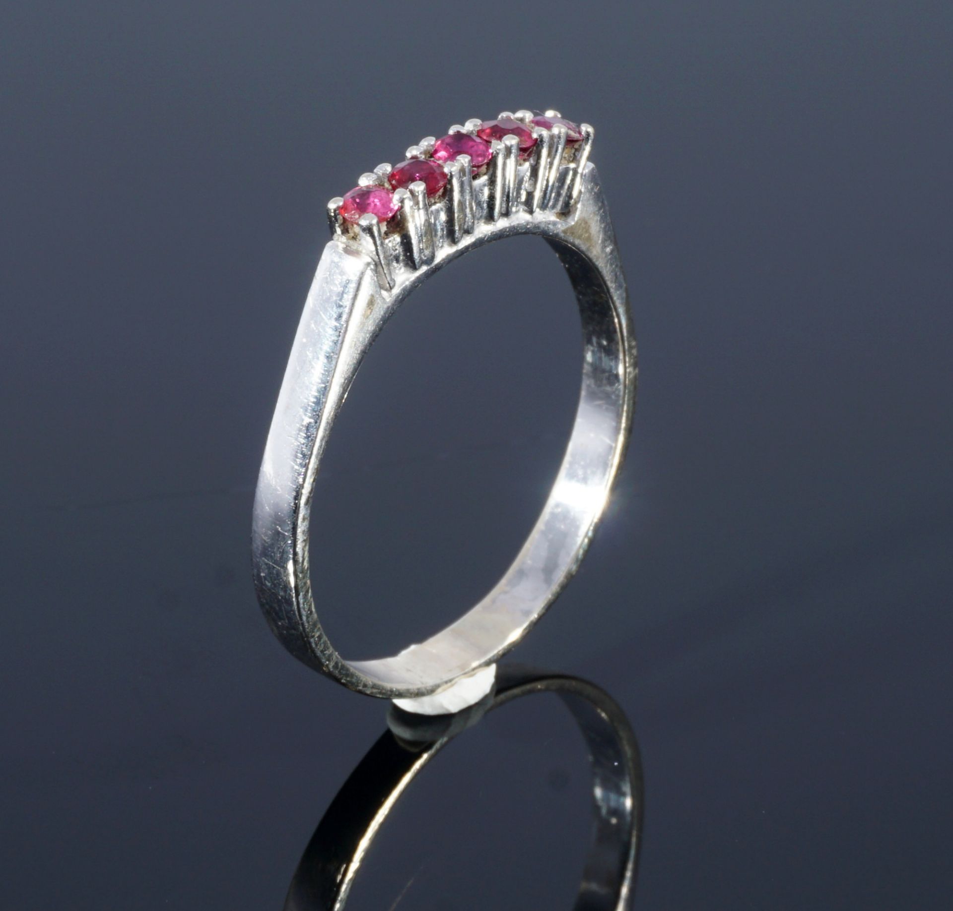 585 gold 2 rings sapphire and rubies, 14K Gold 2 Ringe Saphir und Rubine, - Image 4 of 4