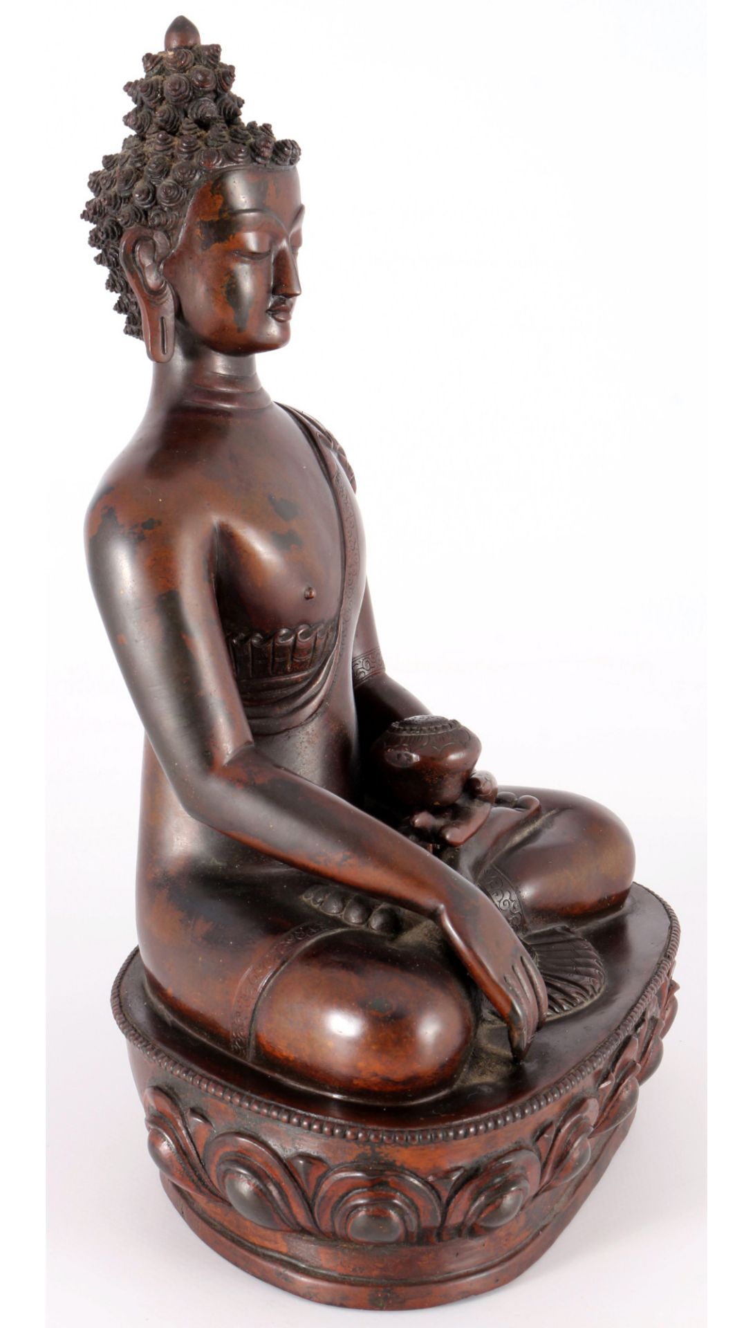 Thailand bronze buddha Bhumisparsha Mudra, Buddha Skulptur, - Image 2 of 5