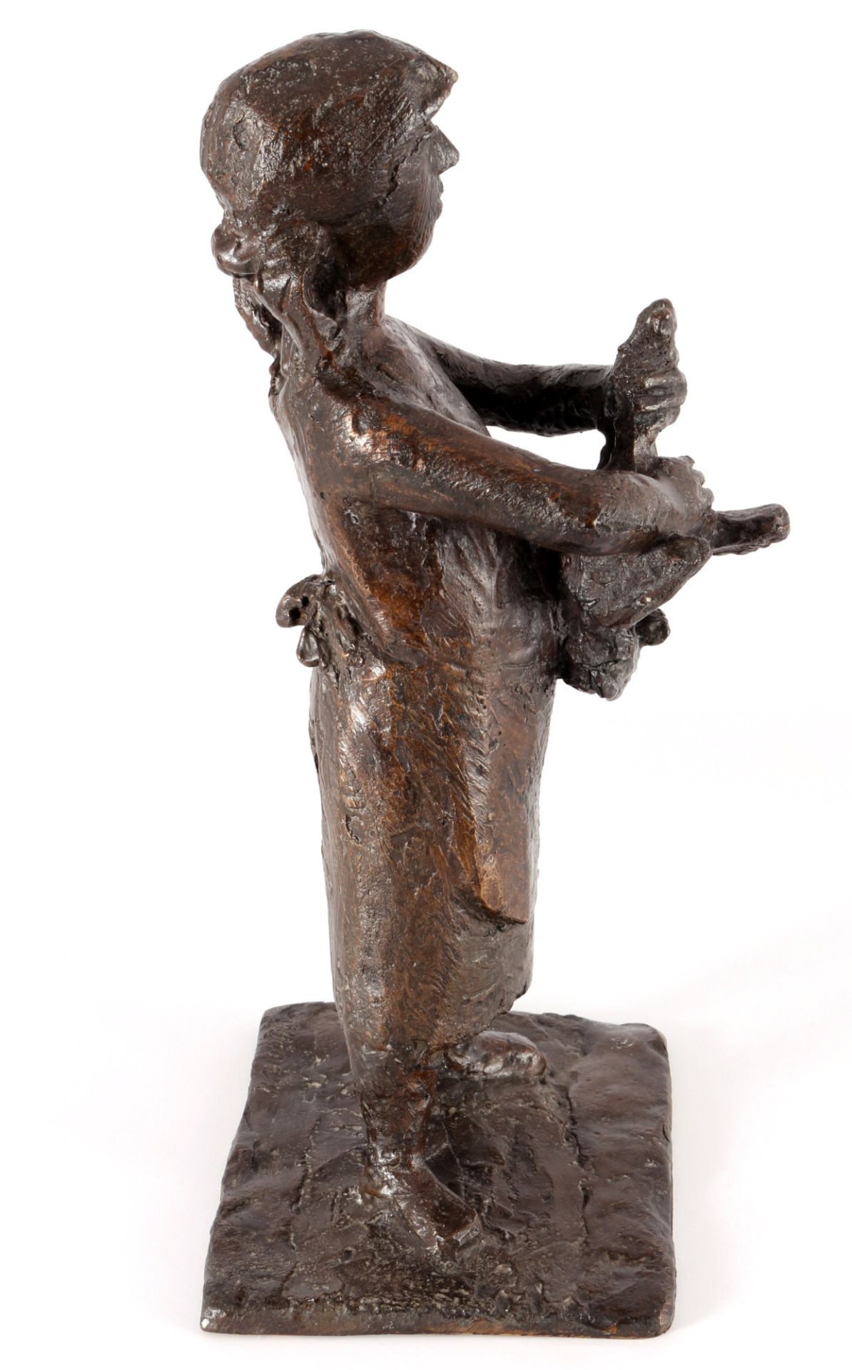 Olaf Hoehnen (1933-2009) Bronze Mädchen mit Hahn, girl with rooster, - Bild 4 aus 6